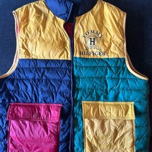 Men's Tommy Hilfiger Color Block Puffy Vest Full Zip Large Primaloft large